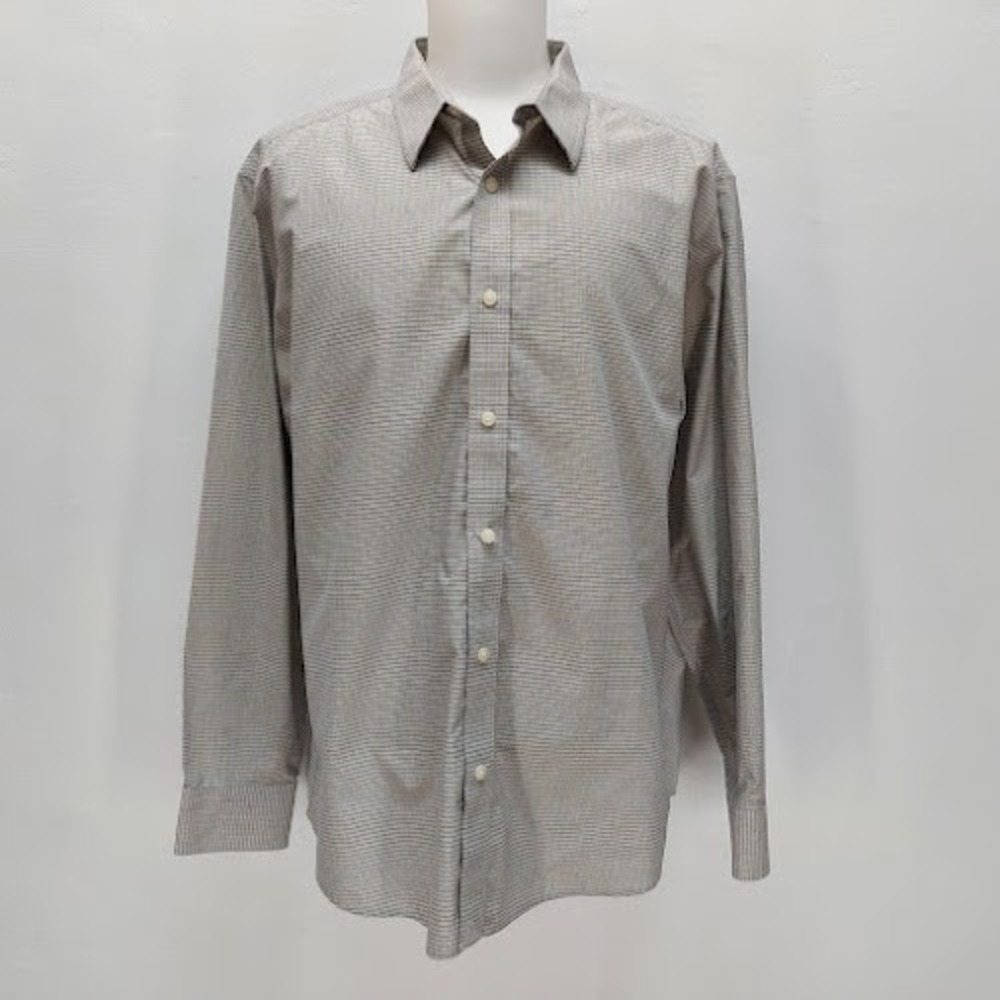 UNTUCKit Rothwell-WF Shirt Men's XXL Tan Blue 100% Cotton Minimal Smart Casual